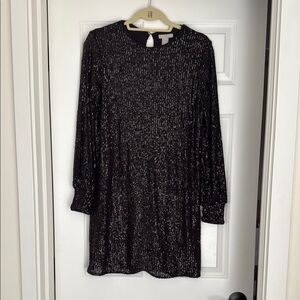H&M Shimmering Black Sequin Top